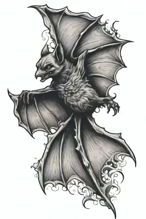 Screaming Bat Open Wings