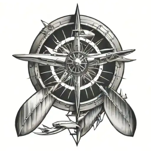 Propeller Inside Compass Airplane