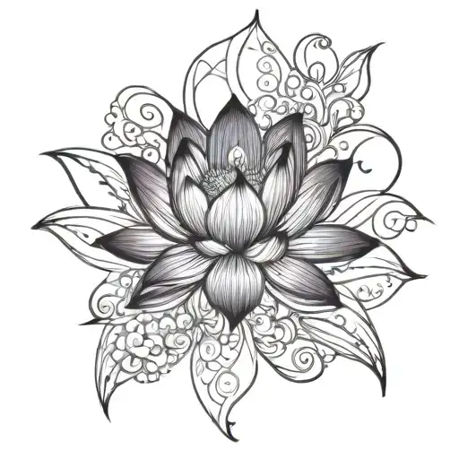Purple And Black Lotus Flower
