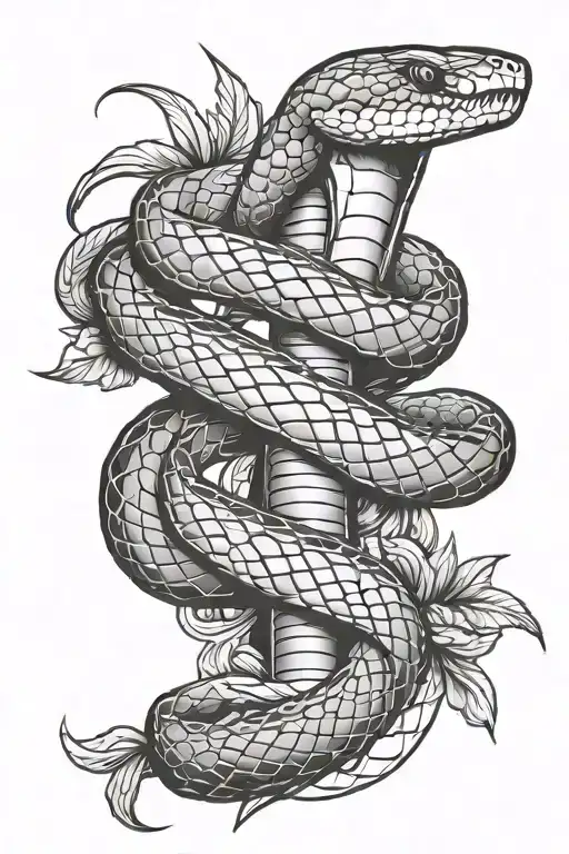 Snake Wrapped Around Dagger