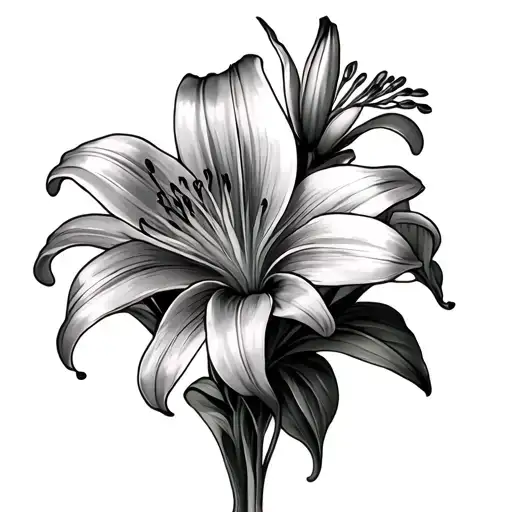 Sugar Container And Lily Flower Bouquet