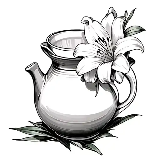 Sugar Pot And Lily Flower