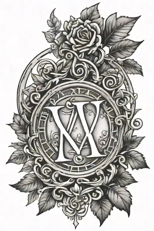 Roman Numerals With A Symbol Of Growth Intertwined