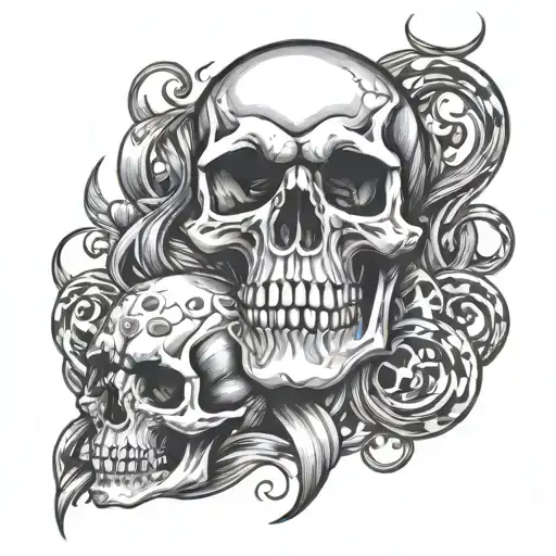 Skull Snakes Fire Dice Reaper Louisiana Will Wolf Demon