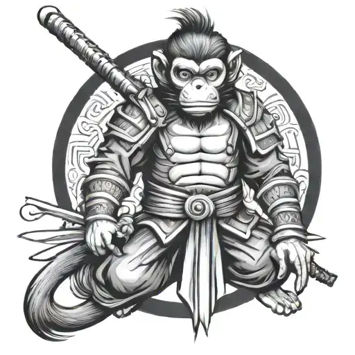 Neko Paint Samurai Monkey