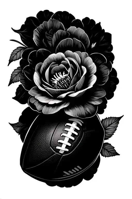 Wrap Around Forearm Flower With Football Designs