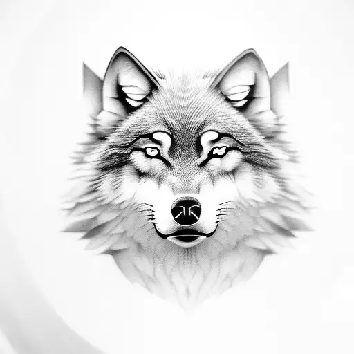 A Realistic Wolf Portrait Surrounded By Clock Hands