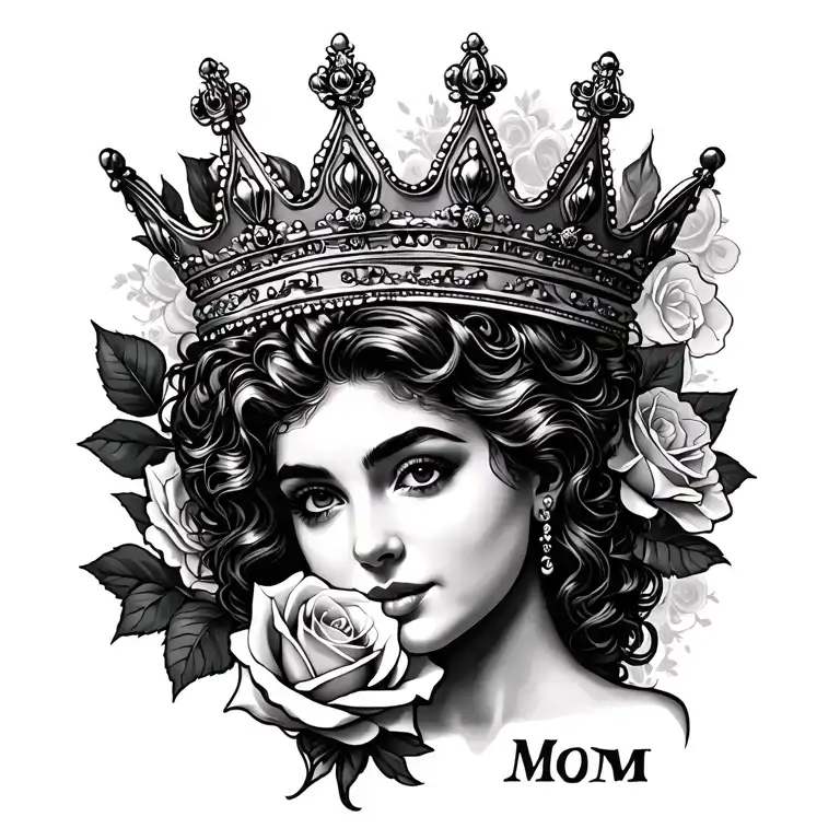 Mom A Rose And A Queen Crown