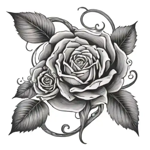 Luna And Rose Intertwined