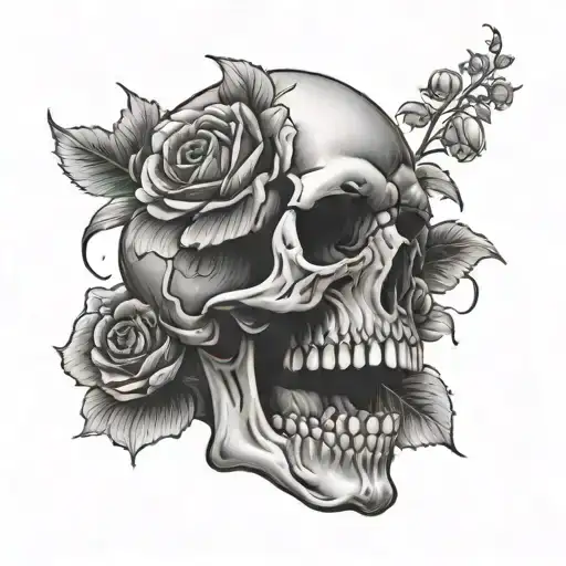 Skull And Flowers