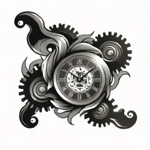 Gear Clock Waves Crashing