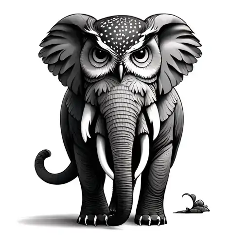 Owl Sitting On Elephant