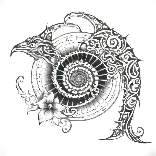 Fibonacci Retracement Trading Related Black Work Tattoo Relating To Living In Scotland