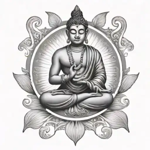 Shiva Meditating Buddha Surrounded