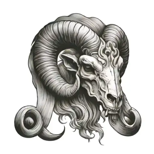 Demonic Ram Skull Soft Shading
