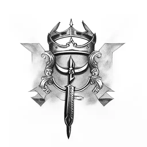 Sword Being Pierced By A Crown