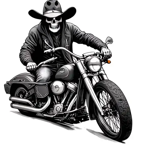 Skelton Cowboy Motorcycle Riding Hood