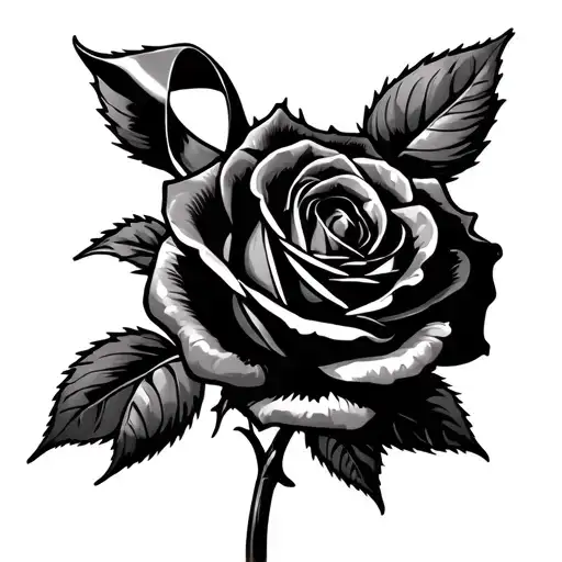 Black Rose With Domestic Violence Ribbon