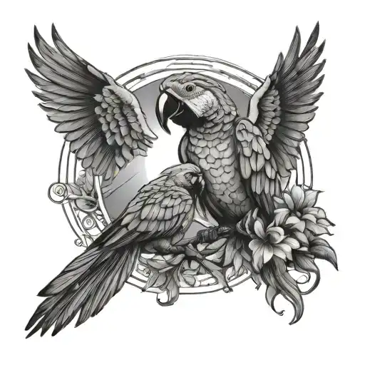 Parrot And Sun Setting