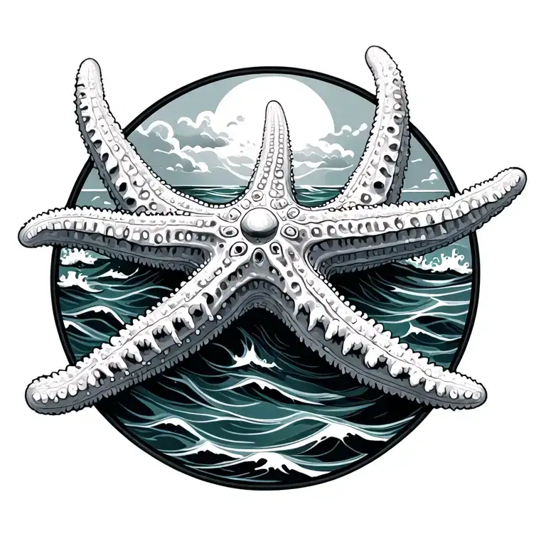 Starfish With Ocean Design
