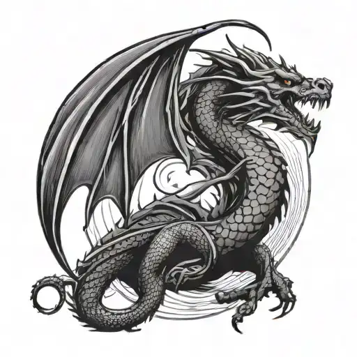 Dragon Grim Reaper Ying Yang Fhish