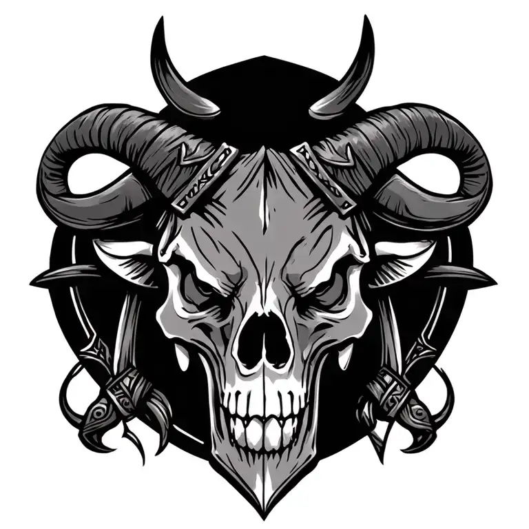Taurus Skull With Viking Style