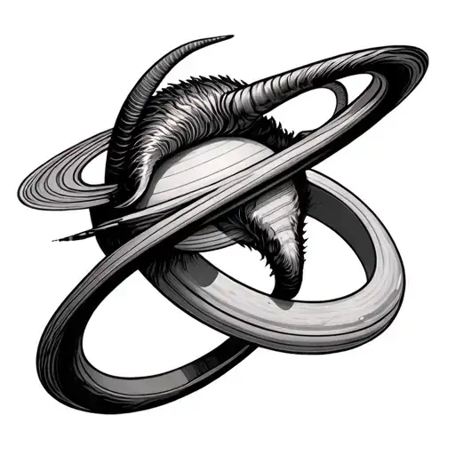 Capricorn And Saturn Rings