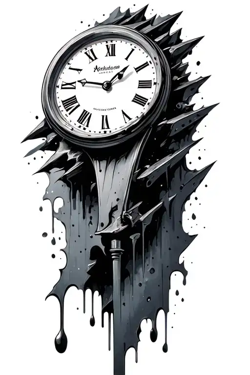 Clock Melting With Steel Beam Cutting Through A Steel