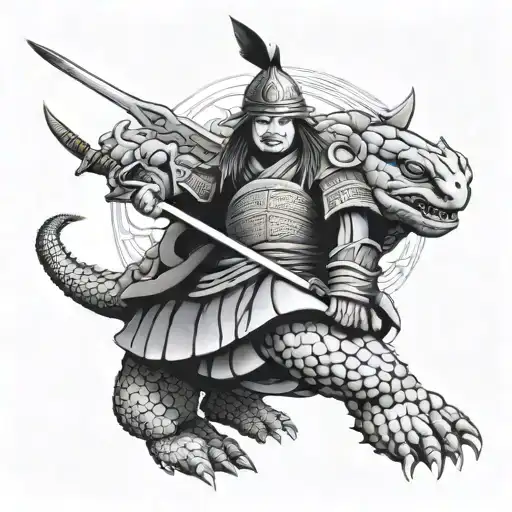 Japanese Warrior On Tortoise