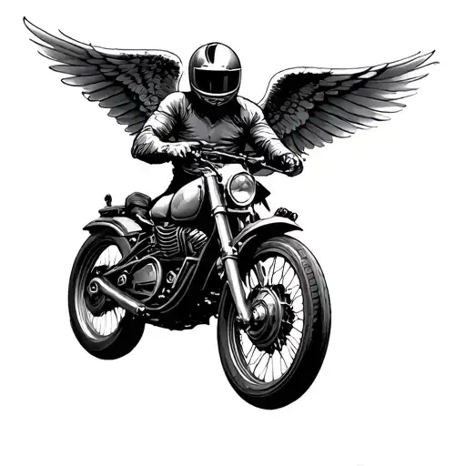 Falling Icarus Wearing A Motorcycle Helmet