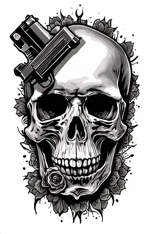 Skull With A Gun