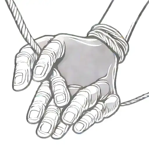 Cartoon Hands Moving Strings