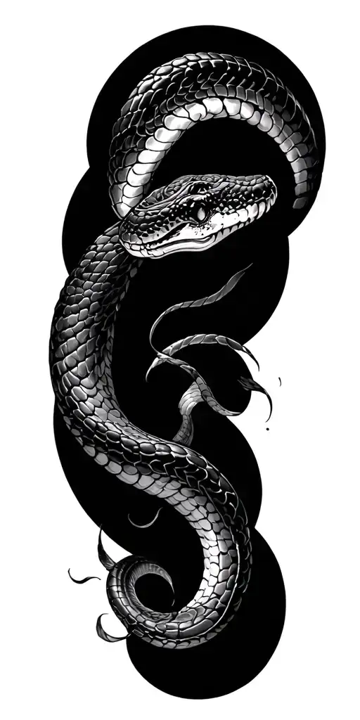 Snake Going Across The Chest Around The Arm