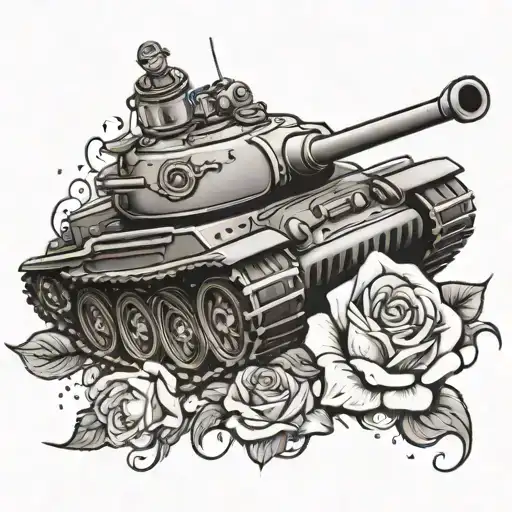 A Tank Spitting A Rose