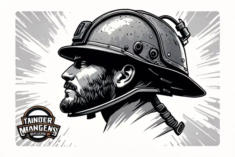 Underground Miner Military Helmet Adorned