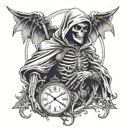 Reaper Holding A Clock