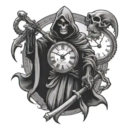 Reaper Holding A Clock