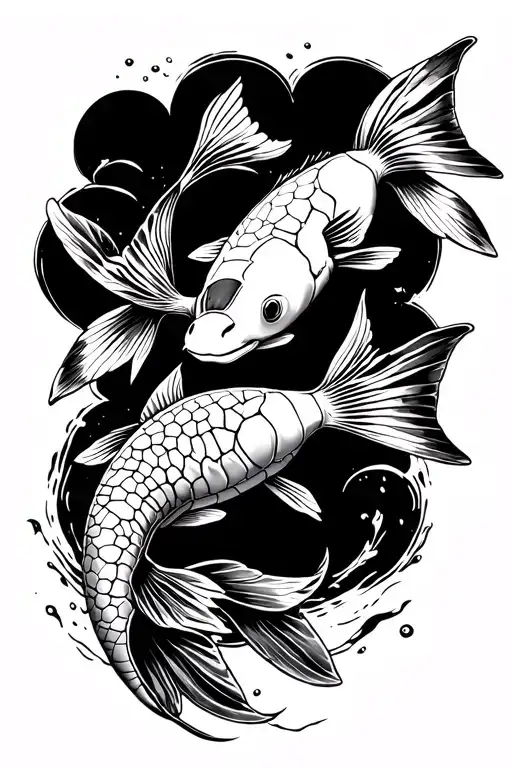 Korean Turtle Warship Battle Against Koi Fish