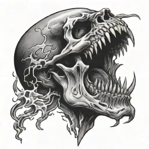 Skull Screaming Flames Out Of Mouth