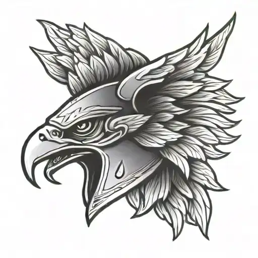 Eagle On A Spartan Helmet