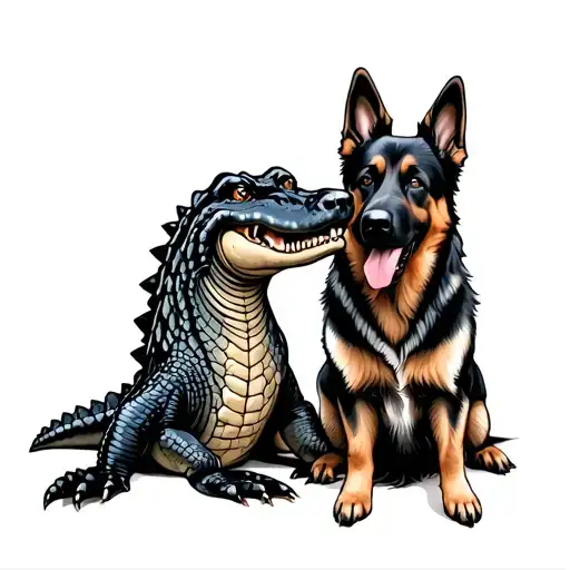 Gator And German Shepherd
