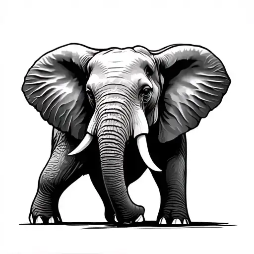 Walking Elephant Trought Camera