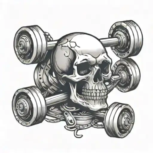 Skull And Weights Gym Equipment Like Dumbbells