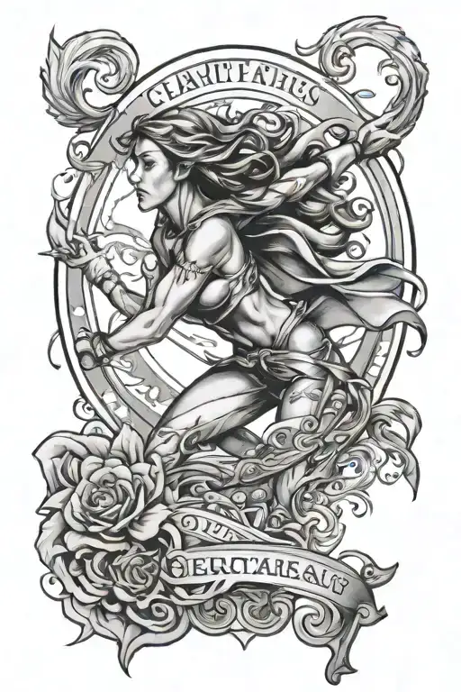 Sports Triathlon Running Swimming Woman Sagittarius