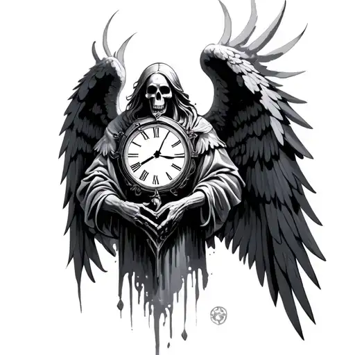 Azrael Angel Of Death With Clock