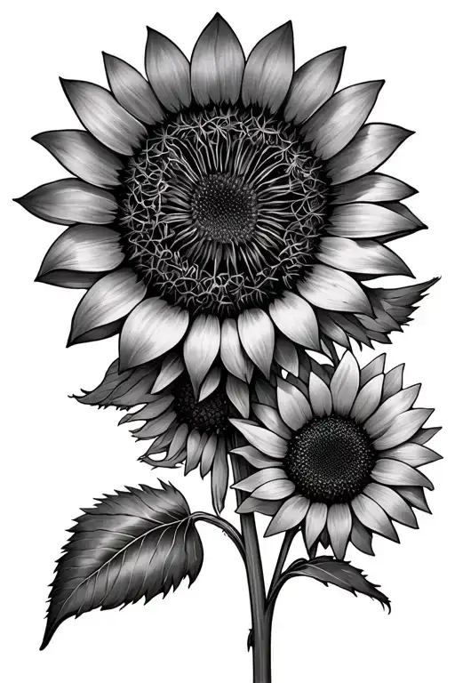 Dandelions And Sunflower With The Names Ethan And Caitlin