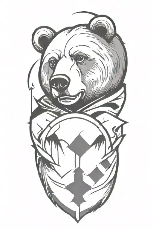 Bear With Cross Surrounded