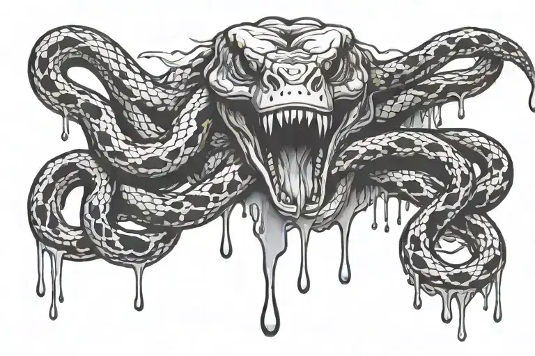 Large Snake Dripping Poison From Its Mouth