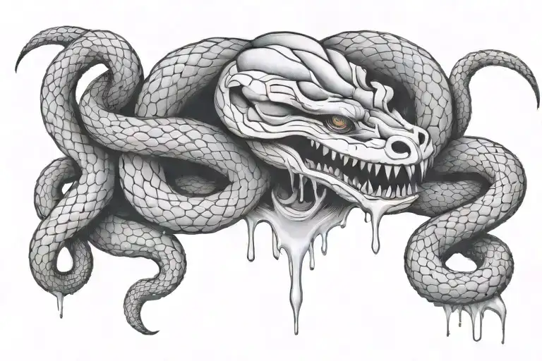 Large Snake Dripping Poison From Its Mouth