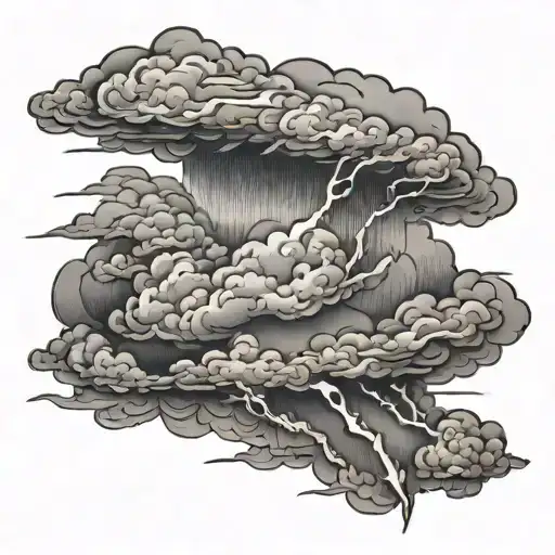 Clouds With Lightning With Sun Rise